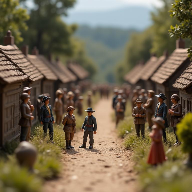 Educational historical diorama for schools