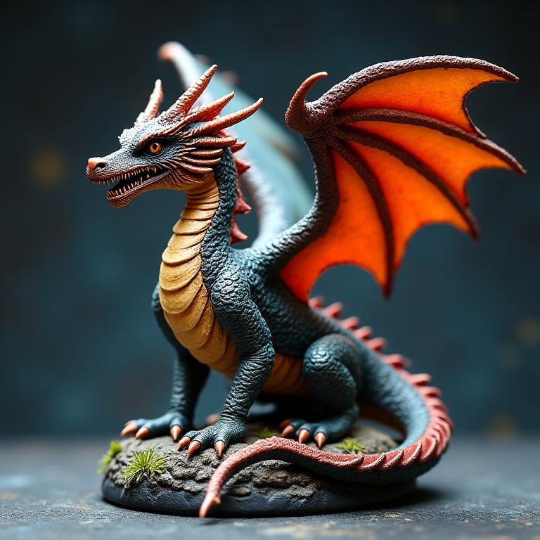 Custom fantasy dragon miniature commission