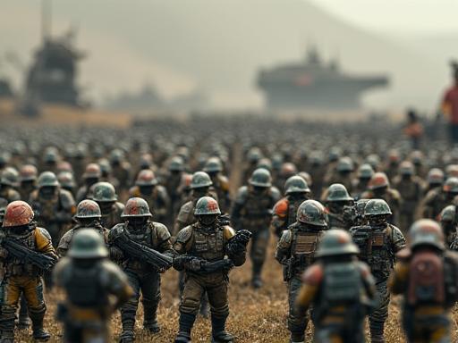 Detailed wargaming miniature army